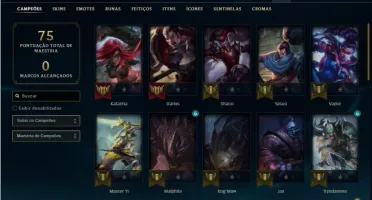 Conta prata 4 com 40 Champs e 24 Skins + 5 Fragmentos