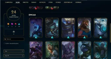 Conta prata 4 com 40 Champs e 24 Skins + 5 Fragmentos