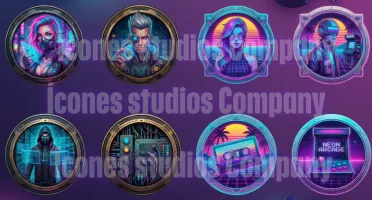 CYBERPUNK PACK: 50 Ícones e Avatares Neon Prontos PC & Cel