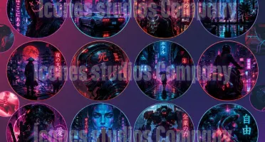 CYBERPUNK PACK: 50 Ícones e Avatares Neon Prontos PC & Cel