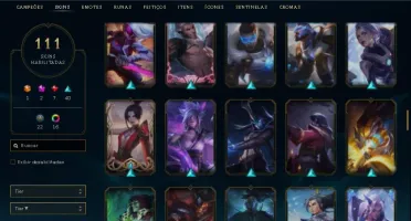 DADOS DE CRIAÇÃO COM 111 SKINS E YASUO EDIÇÃO PRESTIGIO
