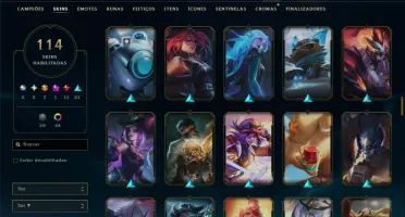 Ouro 1 com TODOS os Champs e 114 Skins ( MID / ADC / TOP )