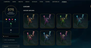 Conta League of Legends - 291 Skins - 275 Chromas