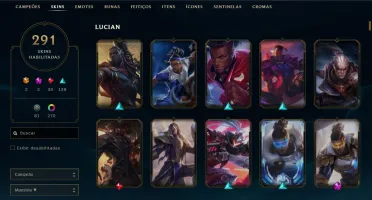 Conta League of Legends - 291 Skins - 275 Chromas