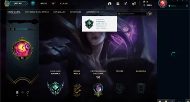 CONTA SMURF PLATINA 2 - 64% WIN - 3.980 Essencias - 25 CHAMP
