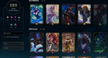 Conta League of Legends, servidor EUA, 280+ skins