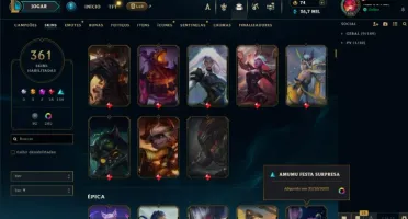 Conta Lol 100% Segura | Full Acesso | 361 Skins | Todos Camp