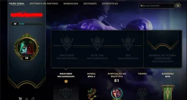 Conta LOL, dês da Season 8 unranked