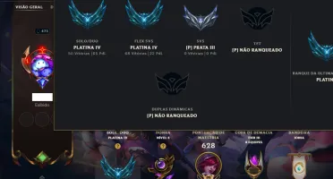 Platina 4 com TODOS os Champs e 283 Skins ( SUP / ADC )