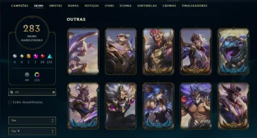 Platina 4 com TODOS os Champs e 283 Skins ( SUP / ADC )