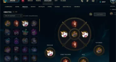 CC Lol LV25 skins para ativar no inventario