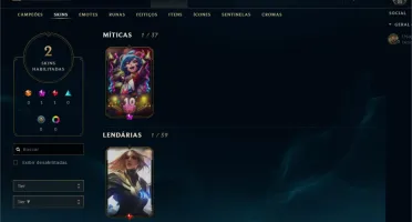 CC Lol LV25 skins para ativar no inventario