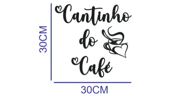 Cantinho do Café Vazado em MDF Preto 30 x 30 cm