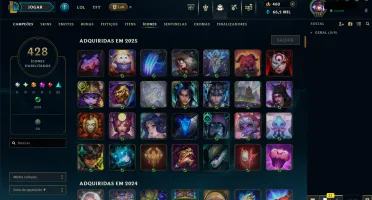 Conta LoL LvL 714, 326 skins, 428 ícones, todos os champions