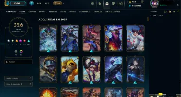 Conta LoL LvL 714, 326 skins, 428 ícones, todos os champions