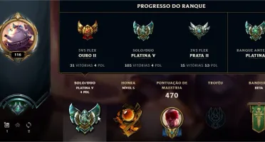 Conta LOL Plat5 todos os champions e 83 skins