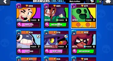 BRAWL STARS NVL 96, 10.000 TROFÉIS, 1 LENDARIO, COM 3 NV 10!