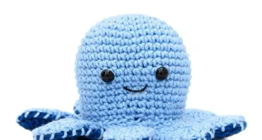 Polvo Reversível Humor Azul Amigurumi