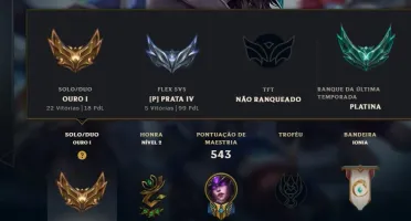 Conta Gold I , Lvl 348 , 139 skins e All Champs