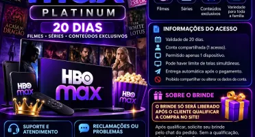 Hbomax Platinum + Brinde 🎁 | 20 Dias | Tela Compartilhada