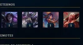 conta lol plat 4 todos os champs e 258 skins