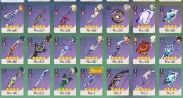 Conta Genshin AR 53 - Xiao + Homa + Zhongli + Raiden + Jean.