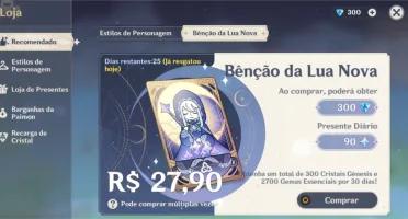 Ayaka, Eula,Jean (com skin), Qiqi e Benção Lua Nova