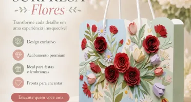 Kit 15 Sacolinhas Rosas Vermelhas - Pegue e Monte