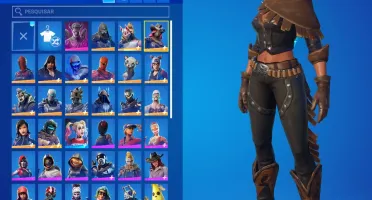 Conta com 61 skins, 57 danças, 45 picaretas e 60 mochilas!!