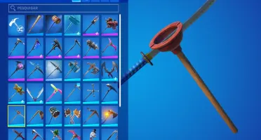 Conta com 61 skins, 57 danças, 45 picaretas e 60 mochilas!!