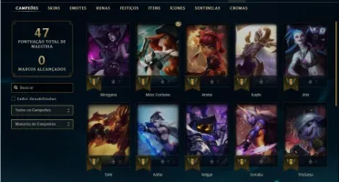 Conta Nivel 27 com 25 Champs, 12 Skins + 1350 RP Sobrando