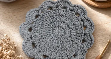 Jogo com 4 Sousplats de Crochê Artesanal Floral