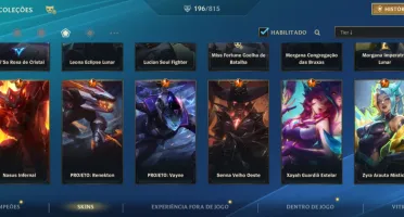 Conta 196 skins feita no primeiro dia