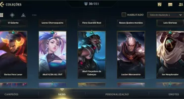 CONTA WILD RIFT 30 SKINS - 56 CHAMPS