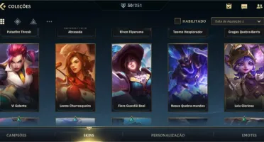 CONTA WILD RIFT 30 SKINS - 56 CHAMPS