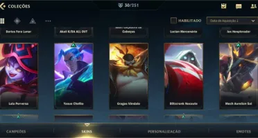 CONTA WILD RIFT 30 SKINS - 56 CHAMPS