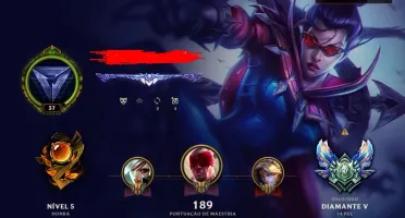 Conta LoL Diamante 5 , 132 Champs, 113 Skins, MMR ALTO