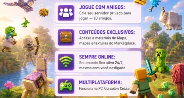 Servidor Realms Plus + MarketPlace Pass de Minecraft Bedrock