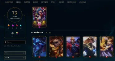 CONTA LOL LVL 86 PRATA II MUITAS SKINS