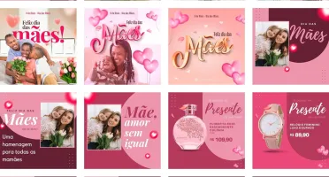 Pack Canva Dia das Mães Artes Temas