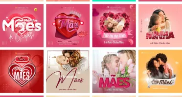 Pack Canva Dia das Mães Artes Temas