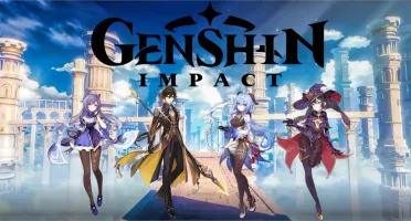 Genshin Impact AR 7 com Ganyu, Zhongli, Amos, Mona, Keqing