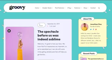 Tema Groovy 2.3.0 moderno e leve Wordpress