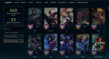 Unranked com 150 Champs e 93 Skins ( ADC / JG / SUP )
