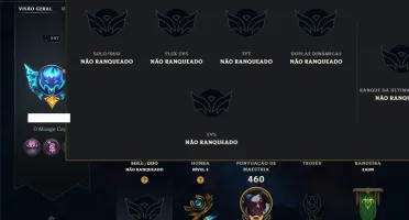 Unranked com 150 Champs e 93 Skins ( ADC / JG / SUP )