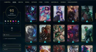 Unranked com 150 Champs e 93 Skins ( ADC / JG / SUP )
