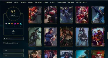 Unranked com 150 Champs e 93 Skins ( ADC / JG / SUP )