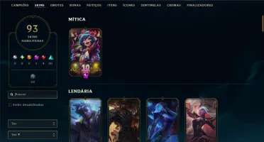 Unranked com 150 Champs e 93 Skins ( ADC / JG / SUP )