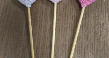 Mini Corações em Crochê com palito