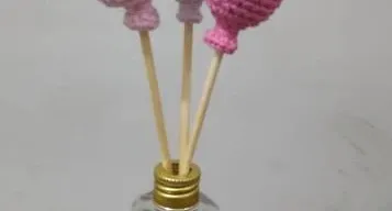 Mini Corações em Crochê com palito